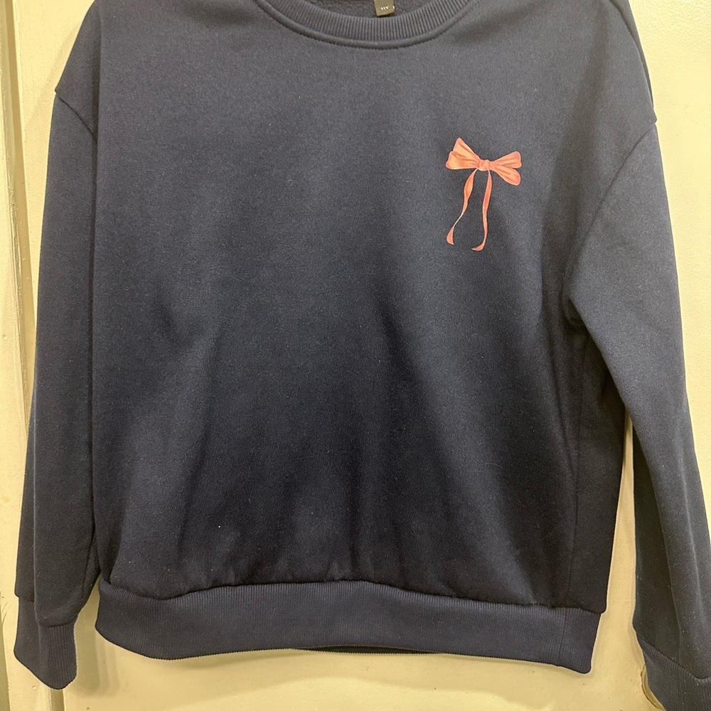 SHEIN Dark Sweatshirt with Ribbed Collar